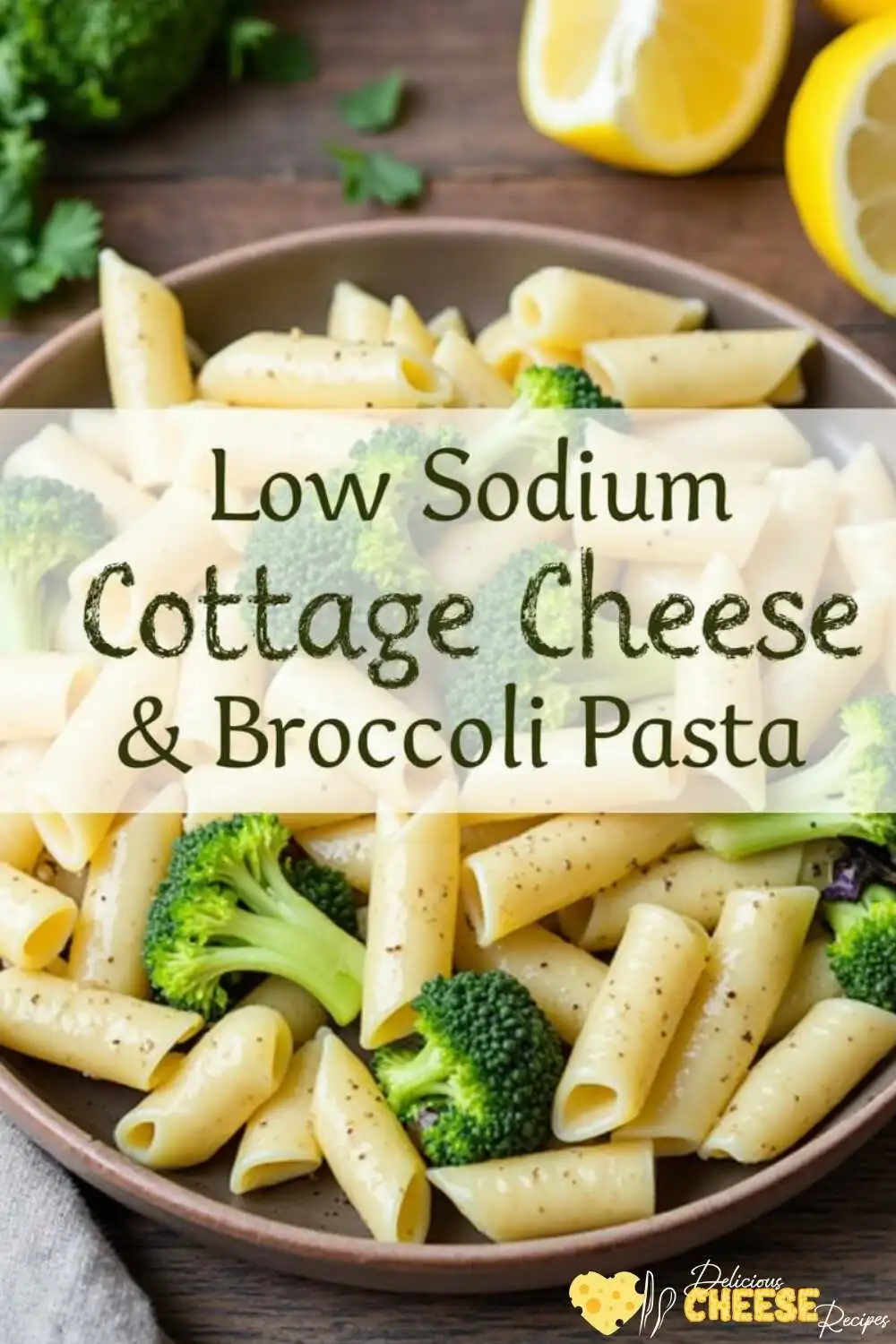 Low sodium cottage cheese pasta with broccoli, a healthy and flavorful dish.