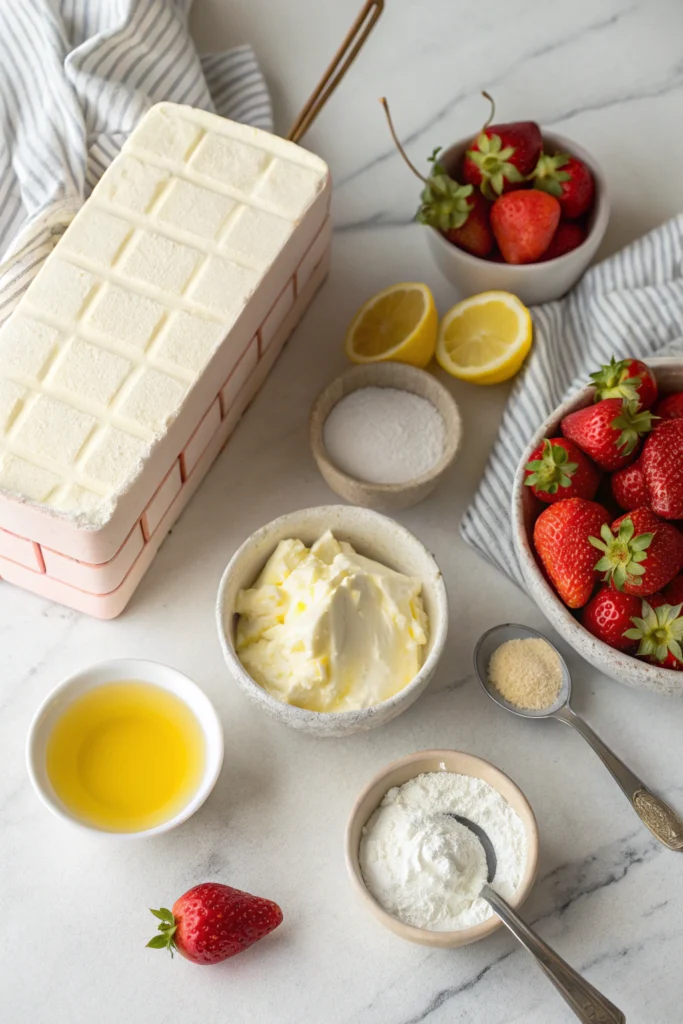 A bowl of fluffy strawberry cream cheese frosting, ready for spreading