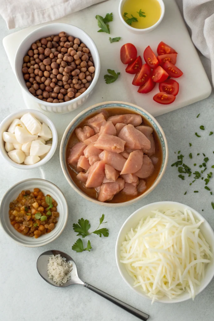 Bowl of creamy cheese chicken chili topped with fresh cilantro and a dollop of sour cream