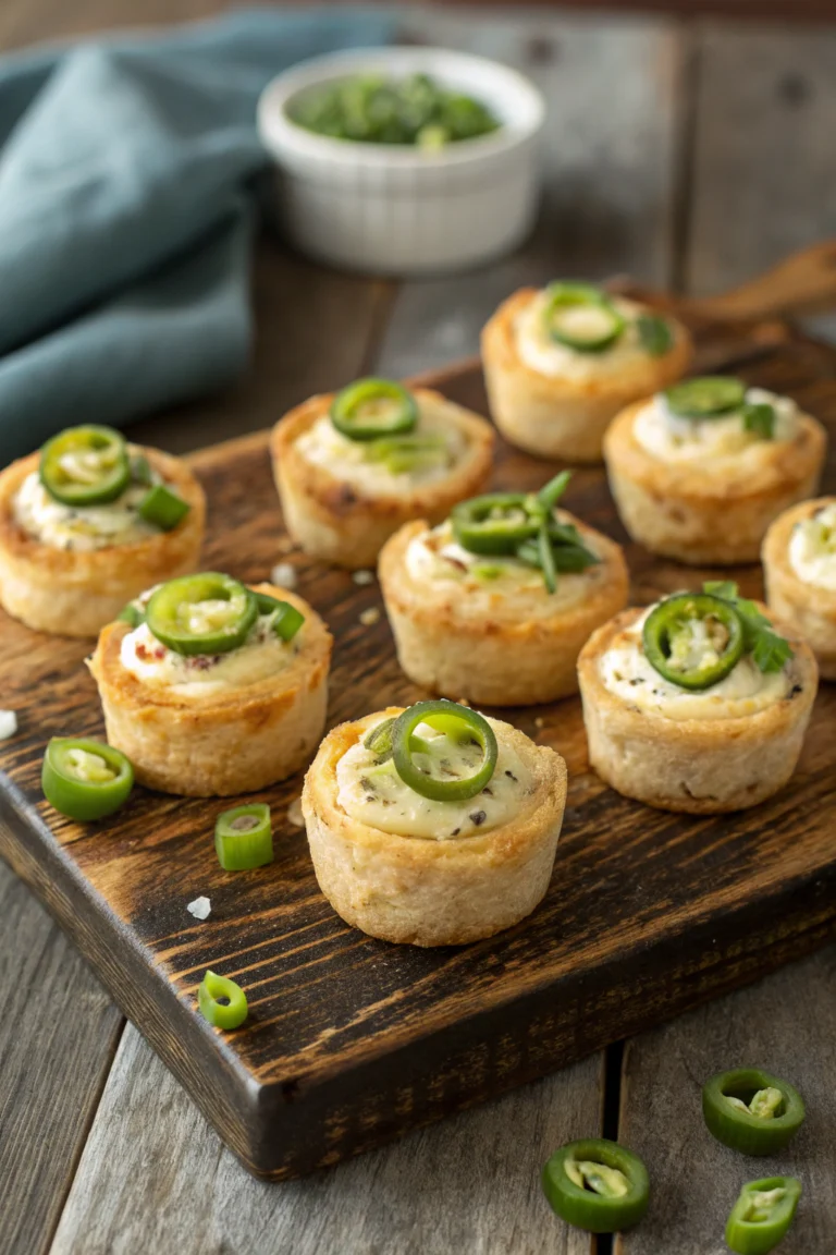 Golden jalapeno cream cheese bites freshly baked and served warm